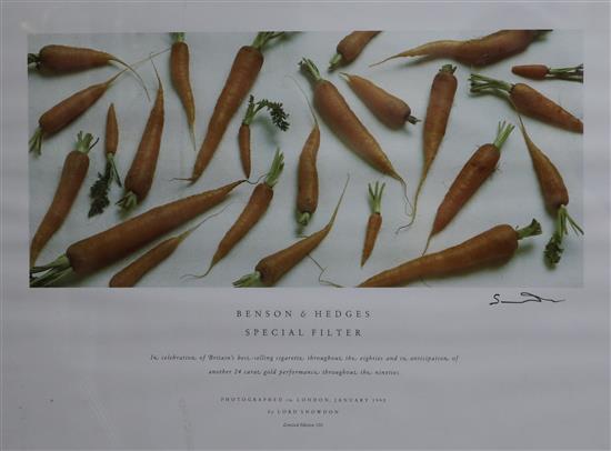 Lord Snowdon, signed limited edition print for Benson & Hedges, 24 Carats, signed, 38 x 55cm